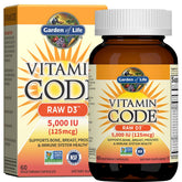 Garden of Life Vitamin Code RAW D3 5000 IU Supplement front view