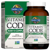Garden of Life Vitamin Code Raw K-Complex 120mcg K1 capsule front view