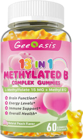 Geeoasis B-Complex Gummies front view with packaging