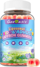 Geeoasis Liposomal Saffron Gummies front view packaging