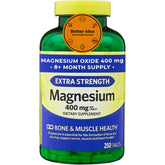 Generic Magnesium Supplement 400mg bottle front view with 250 tablets