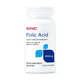 GNC Folic Acid 400mcg supplement front view with packaging