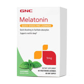 GNC Melatonin Quick-Dissolving Lozenges 5mg Peppermint front view