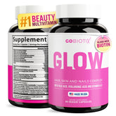 GOBIOTIX GLOW Biotin Supplement bottle front view