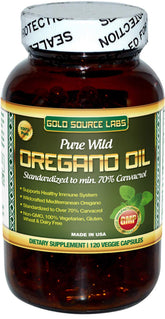 Gold Source Labs Oregano Oil Capsules 120 count front view