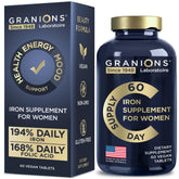 Granions Iron Supplement for Women 60 Tablets front view