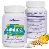 Gyumolics Nattokinase Supplement bottle front view with 90 capsules