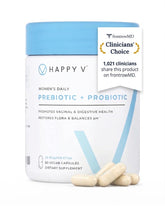 Happy V Women's Probiotic Supplement 30 capsules front view