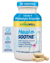 HEAL-N-SOOTHE Turmeric Bromelain Multi-Enzyme Supplement front view