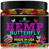 Healthergize Hemp Butterflies Gummies bottle front view