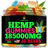 Healthergize Hemp Gummies 308g front view with packaging