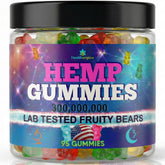 Healthergize Hemp Gummies 95 count bottle front view
