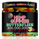 Healthergize Hemp Gummies bottle front view with 100 gummies