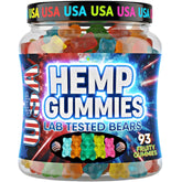 Healthergize Hempseed Oil Gummies front view with tropical flavour