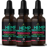 Healthergize Organic Hemp Seed Oil 3-pack front view