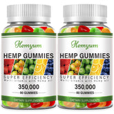Hemyum Organic Hemp Gummies front view with packaging