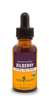 Herb Pharm Bilberry Extract liquid supplement front view