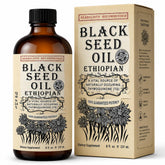 Herbal Organic Works Black Seed Oil 8oz amber glass bottle front view