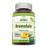 Herbal Secrets Bromelain Supplement 500mg bottle front view