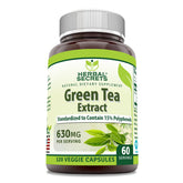 Herbal Secrets Green Tea Extract 630mg Supplement front view