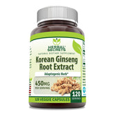 Herbal Secrets Korean Ginseng Root Extract 450 mg bottle front view