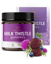 HERBAMAMA Milk Thistle Gummies front view with packaging