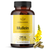 HERBAMAMA Mullein Capsules 1200mg front view