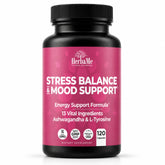 HerbaMe Ashwagandha Capsules bottle front view with 120 capsules