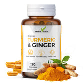 HerbaVitals Turmeric and Ginger Supplement front view