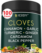 Herbpy 7-Herb Clove Bud Supplement dark jar front view