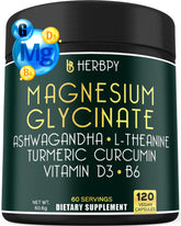 Herbpy Magnesium Glycinate 120 vegan capsules front view