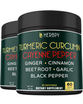 Herbpy Turmeric Curcumin Supplement 60 capsules front view