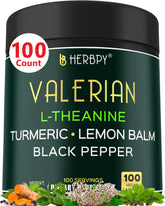 Herbpy Valerian Root Supplement 5in1 100 Capsules front view