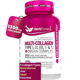 Herbtonics Collagen & Organ Blend 1300mg Capsules front view