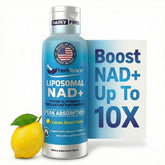 Herbtonics NAD+ Supplement Liquid 132g front view with lemon burst flavour
