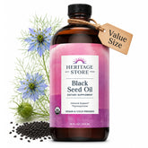HERITAGE STORE Organic Black Seed Oil 91g front view