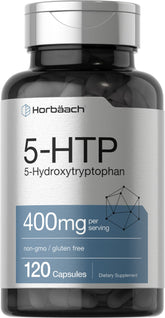 Horbäach 5-HTP 400mg supplement bottle front view
