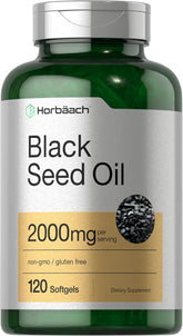 Horbäach Black Seed Oil Softgels front view with packaging
