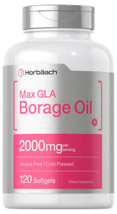 Horbäach Borage Oil 2000mg Quick-Release Softgels front view