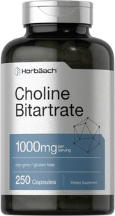 Horbäach Choline Bitartrate 410mg capsules front view