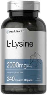 Horbäach L-Lysine 2000mg coated caplets front view