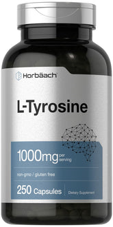 Horbäach L-Tyrosine 1000mg capsule bottle front view