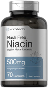 Horbäach Niacin B3 Supplement 400mg capsule bottle front view