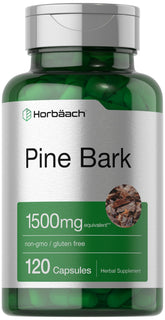 Horbäach Pine Bark Extract Capsules front view with packaging