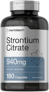 Horbäach Strontium Citrate 940mg supplement bottle front view