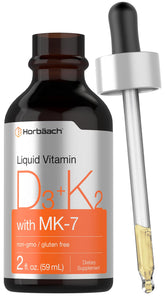 Horbäach Vitamin D3 & K2 liquid supplement bottle front view