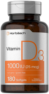 Horbäach Vitamin D3 Softgels front view with packaging