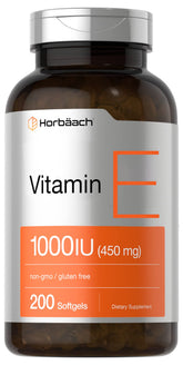 Horbäach Vitamin E 1000iu softgel bottle front view