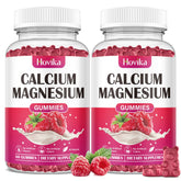 Hovika Calcium Magnesium Zinc Gummies front view with raspberry flavour