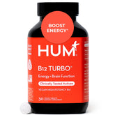 HUM B12 Turbo Daily Supplement 30 Vegan Tablets front view